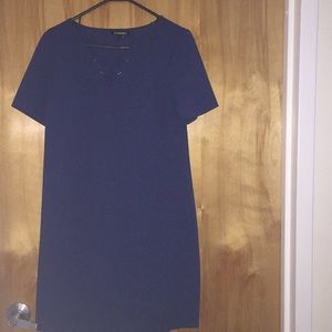 Blue Formal Lace Up Mini Dress